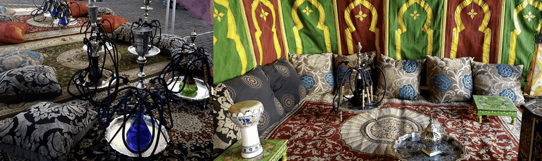 Specifieke prijzen van het waterpijpenterras Arabische decoratie voor uw feest